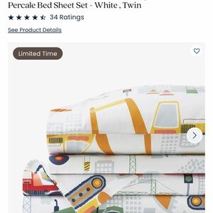 Company Store Children’s Construction Twin Sheet Set (2 sets)